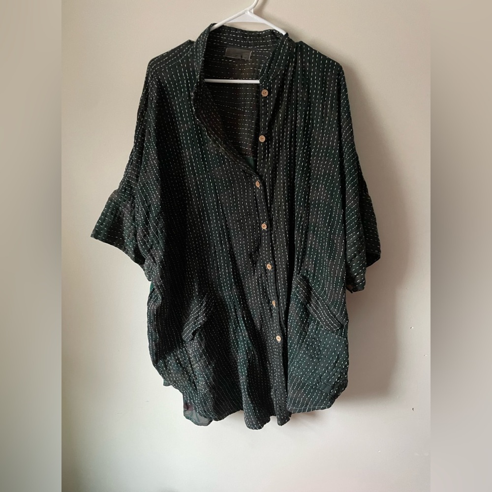 Dark Green Kantha Bae Tunic